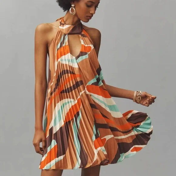 Hutch | Dresses | Hutch Halter Pleated Swing Mini Dress | Poshmark